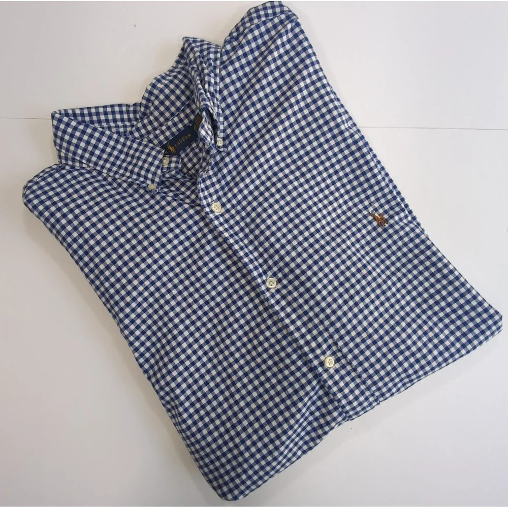Polo Ralph Lauren Short Sleeve Oxford Button Down Shirt Mens 3XB Gingham Check